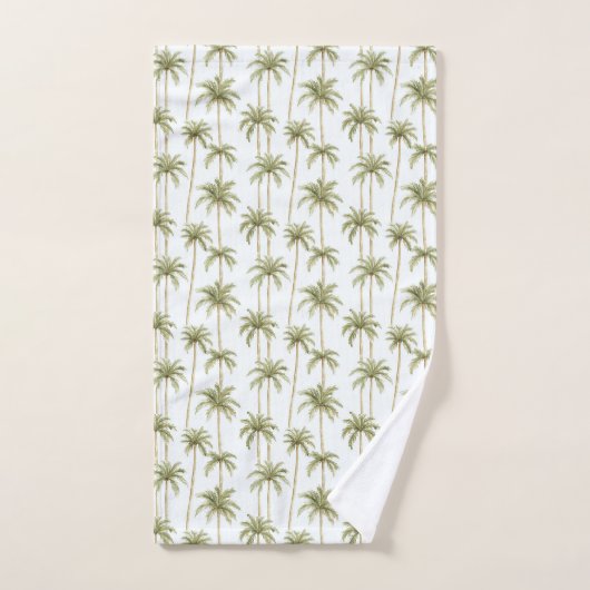 Tropische groene witte palmbomen bad handdoek (Handdoek)