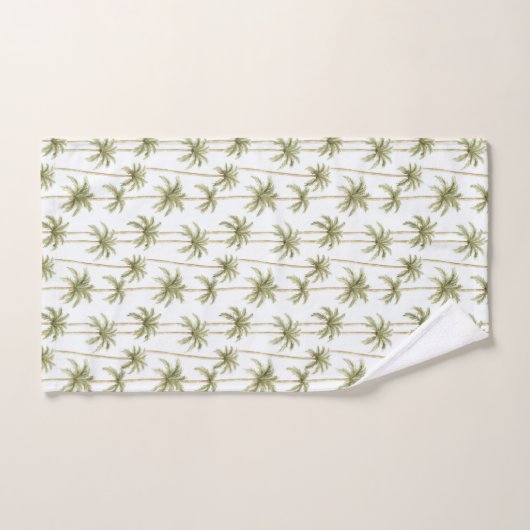 Tropische groene witte palmbomen bad handdoek (Handdoek)