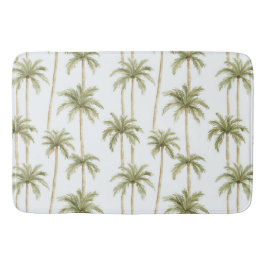 Tropische groene witte palmbomen badmat