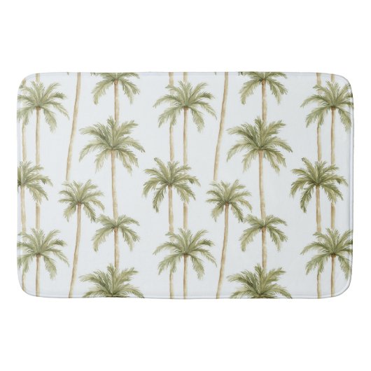 Tropische groene witte palmbomen badmat (Voorkant)