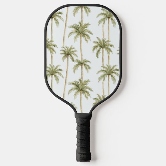Tropische groene witte palmbomen pickleball paddle (Voorkant)