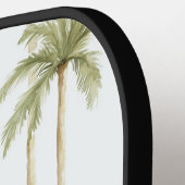 Tropische groene witte palmbomen pickleball paddle (Links Detail)