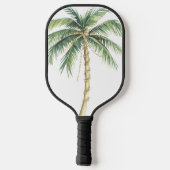 Tropische groene witte palmbomen pickleball paddle (Achterkant)