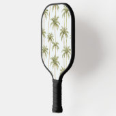 Tropische groene witte palmbomen pickleball paddle (Links)