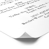 Tropische groene witte trouwdranken menu bord poster (Hoek)