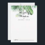 Tropische Groene Woorden van het Wisdom van de bes Advieskaart<br><div class="desc">Deze tropische groene trouwwoorden van wijsheidsadviezen zijn perfect voor een moderne bruiloft. Het ontwerp is voorzien van handbeschilderde waterverf groene palm en bananenbladeren die goed in mooie bouquets zijn gerangschikt. Deze kaarten zijn perfect voor een bruiloft, vrijgezellenfeest, baby shower, graduatiedag en nog veel meer. Pas de kaarten aan met de...</div>