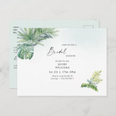 Tropische groene zee glas bruidsdouche   uitnodiging briefkaart (Voorkant / Achterkant)