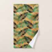 Tropische groene zwarte palmbladeren bad handdoek (Handdoek)