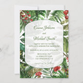 Tropische Groenen Botanische bruiloft uitnodiging (Voorkant)