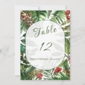 Tropische Groenen Botanische Tafel Nummer Kaart (Achterkant)