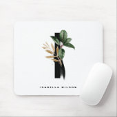 Tropische groenerbrief I Monogram gepersonaliseerd Muismat (Met muis)