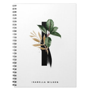 Tropische groenerbrief I Monogram gepersonaliseerd Notitieboek