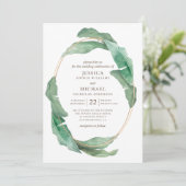 Tropische groenery bruiloft. Waterverf botanisch Kaart (Staand voorkant)