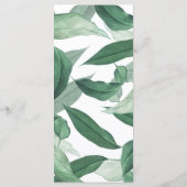 Tropische groenery bruiloft. Waterverf botanisch Menu (Achterkant)