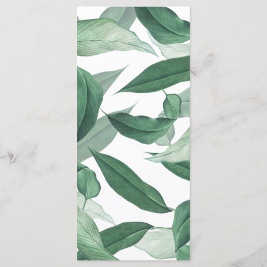 Tropische groenery bruiloft. Waterverf botanisch Menu (Achterkant)
