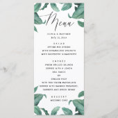 Tropische groenery bruiloft. Waterverf botanisch Menu (Voorkant)