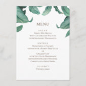 Tropische groenery bruiloft. Waterverf botanisch Menu (Voorkant)