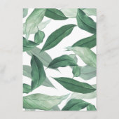 Tropische groenery bruiloft. Waterverf botanisch Menu (Achterkant)