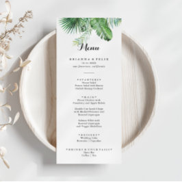 Tropische groenery-kalligrafie bestemming menu