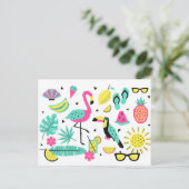 Tropische groeten briefkaart (Staand voorkant)