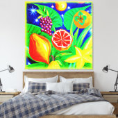 Tropische groeten in de hemel. Bestel nu Canvas Afdruk (Insitu (Slaapkamer))