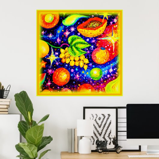 Tropische groeten in de hemel. Bestel nu Poster (Thuiskantoor)