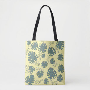 Tropische grote bladeren tote bag