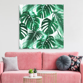 Tropische grote palmbladeren canvas afdruk