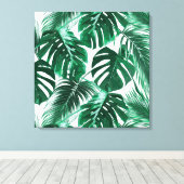 Tropische grote palmbladeren canvas afdruk (Insitu (Houten vloer))