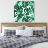 Tropische grote palmbladeren canvas afdruk (Insitu (Slaapkamer))