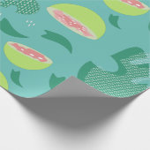 Tropische guavruit en roze roze Blauwgroen Cadeaupapier (Hoek)