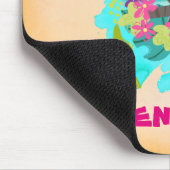 Tropische hagedis met bloemen gepersonaliseerd muismat (Hoek)