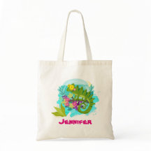 Tropische hagedis met bloemen gepersonaliseerd