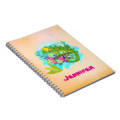 Tropische hagedis met bloemen notitieboek (Rechterzijde)