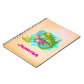 Tropische hagedis met bloemen notitieboek (Linkerzijde)