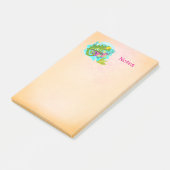 Tropische hagedis met bloemen post-it® notes (Schuin)