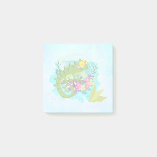 Tropische hagedis met bloemen post-it® notes (Voorkant)