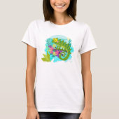 Tropische hagedis met bloemen t-shirt (Voorkant)