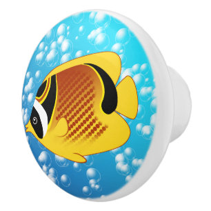 Tropische Halfmaan Butterflyfish Exotic Sealife Keramische Knop
