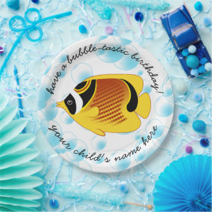 Tropische Halfmaan Butterflyfish Exotic Sealife Papieren Bordje