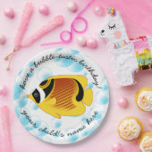 Tropische Halfmaan Butterflyfish Exotic Sealife Papieren Bordje (Feest)
