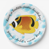 Tropische Halfmaan Butterflyfish Exotic Sealife Papieren Bordje (Voorkant)