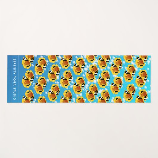 Tropische halfmoon Butterflyfish in bubelwater Yogamat (Voorkant (horizontaal))