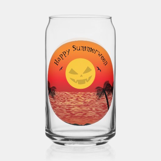 Tropische Halloween Blikvorm Glas (Achterkant)