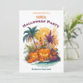 Tropische Halloween feestuitnodiging Save The Date (Staand voorkant)