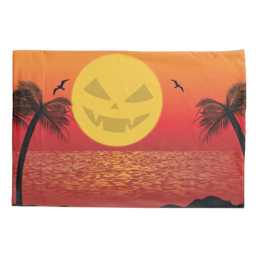 Tropische Halloween Kussensloop (Achterkant)