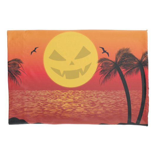 Tropische Halloween Kussensloop (Voorkant)