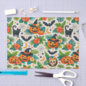 Tropische Halloween Pompoenen Tissuepapier (Craft)