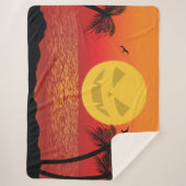 Tropische Halloween Sherpa Deken (Voorkant)