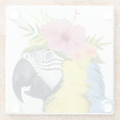 Tropische Halo - Parrot Glazen Onderzetter (Achterkant)